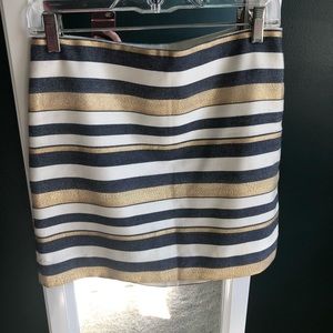 J. Crew mini skirt. Preppy stripes!